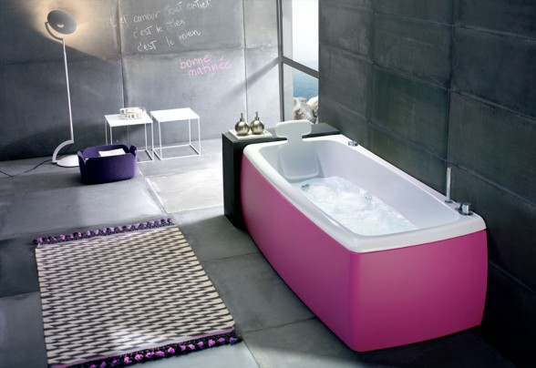 cool pink bathtub color design