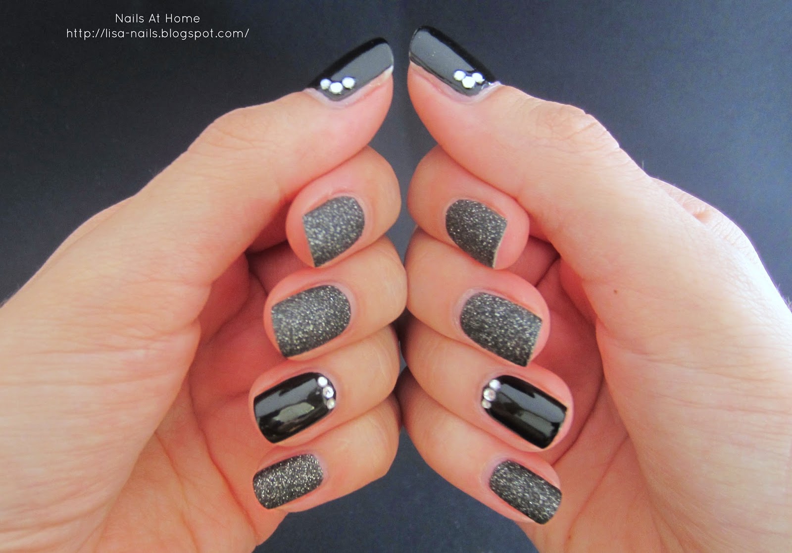 10. Silver and Black Chevron Nails with Pink Rhinestone Accents - wide 8