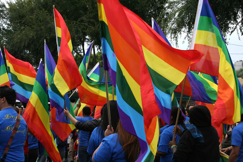 West Hollywood Rainbow Pride flags
