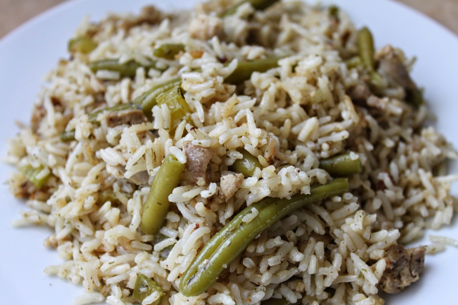 Fancy Food Thoughts Green Bean Chicken + Rice