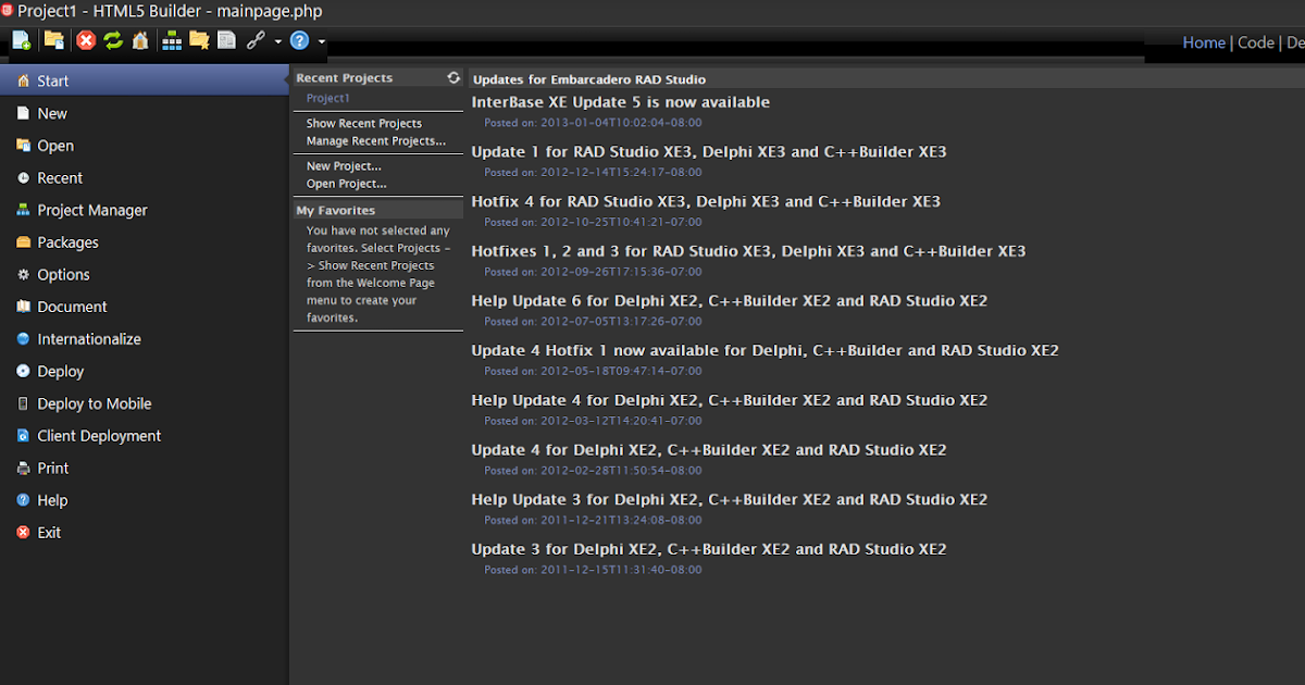 embarcadero html5 builder components