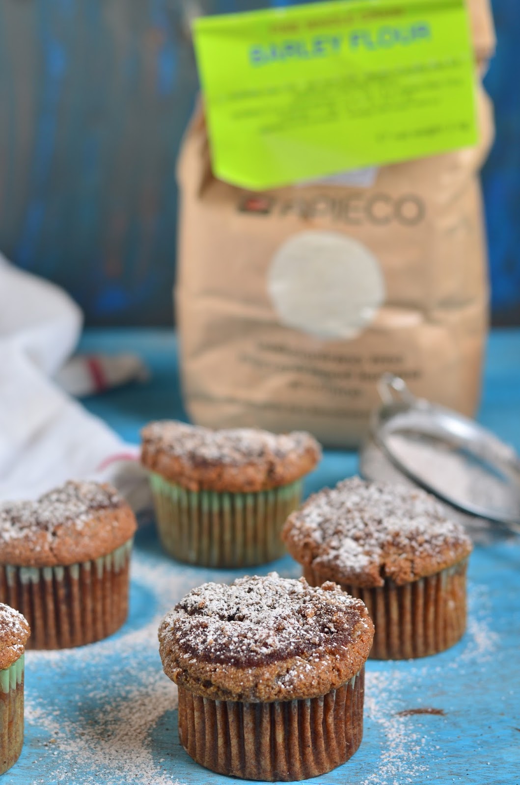 Eggless Barley flour doughnut muffins BreadBakers I Camp in my Kitchen