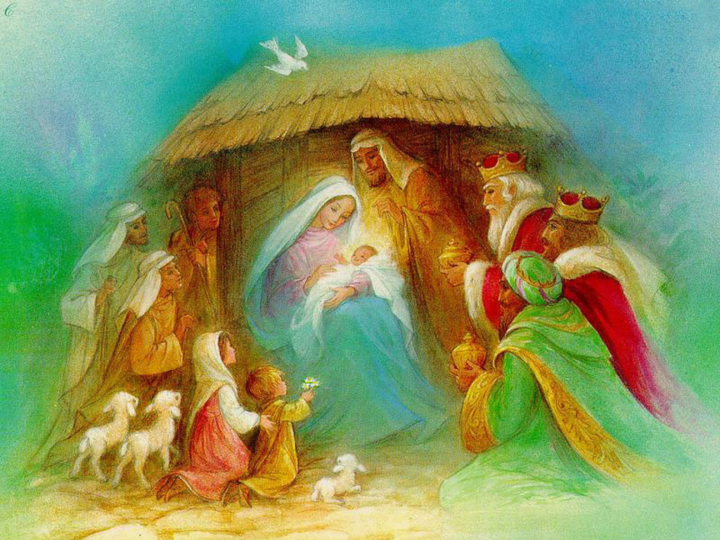el nacimiento de jesús cuentos navideños portal christmas card
