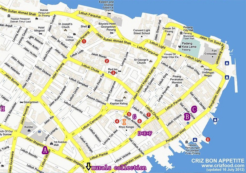 Penang Lane Map
