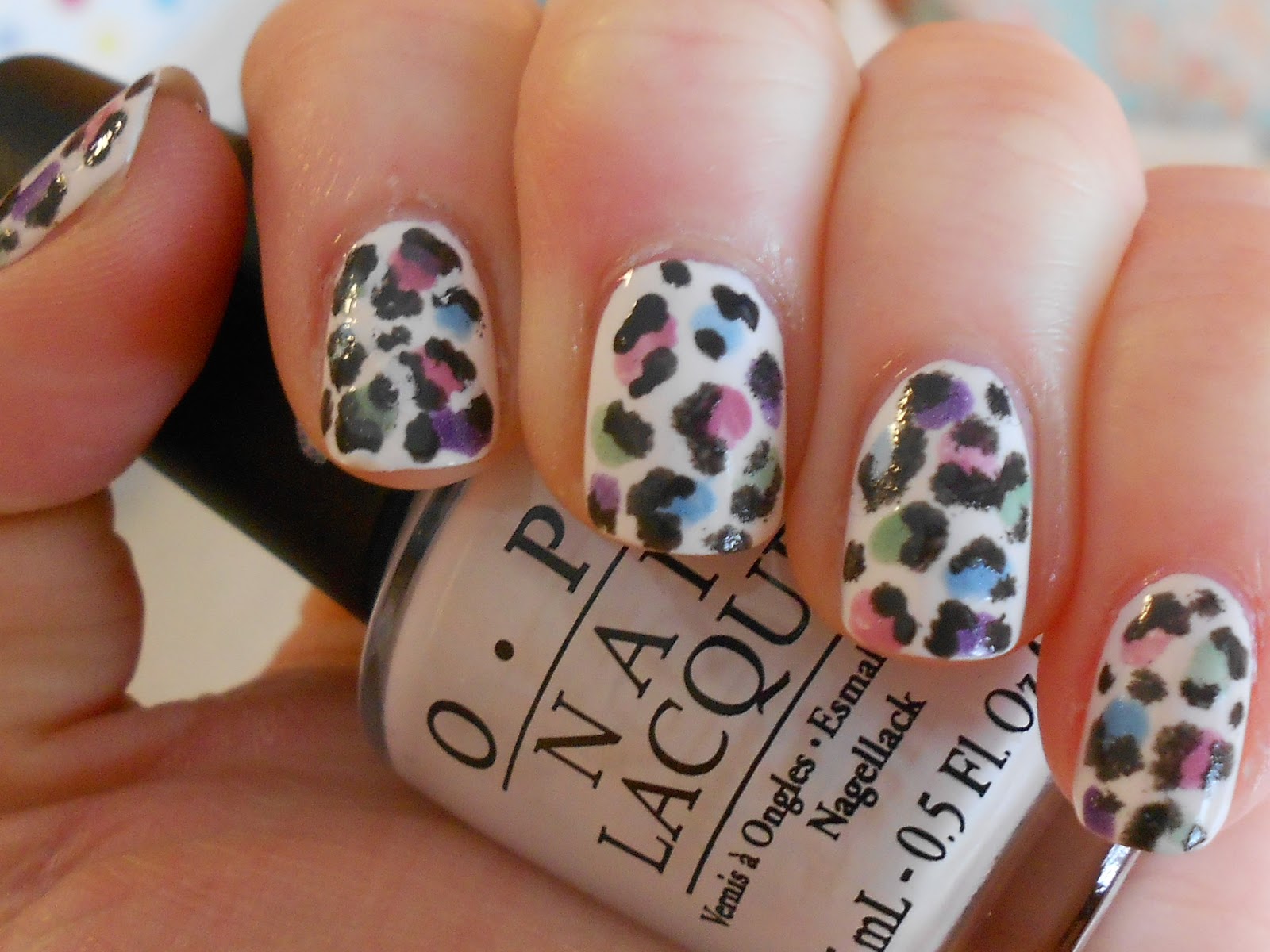 4. Multicolored Cheetah Nail Design - wide 4
