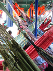 hammocks on the boat to Iquitos, Peru