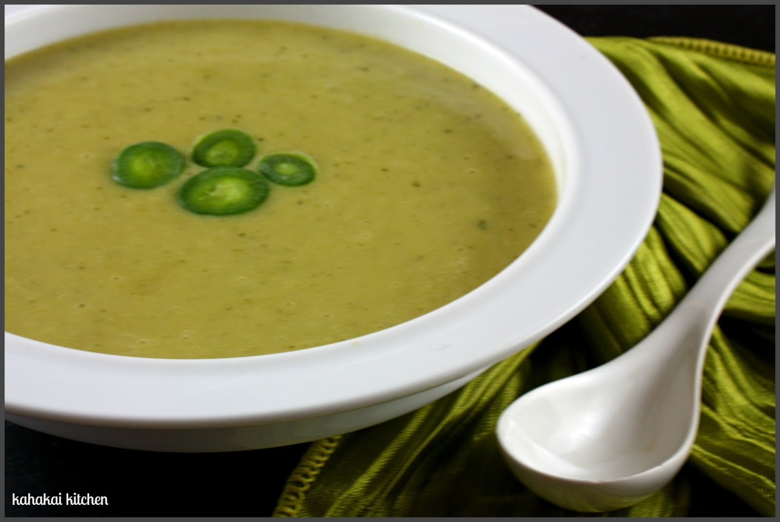 Kahakai Kitchen Green Soup (IndianSpiced Creamy Pea Soup) for Souper