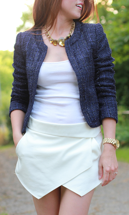 Here & Now: Zara skort + Tweed Blazer