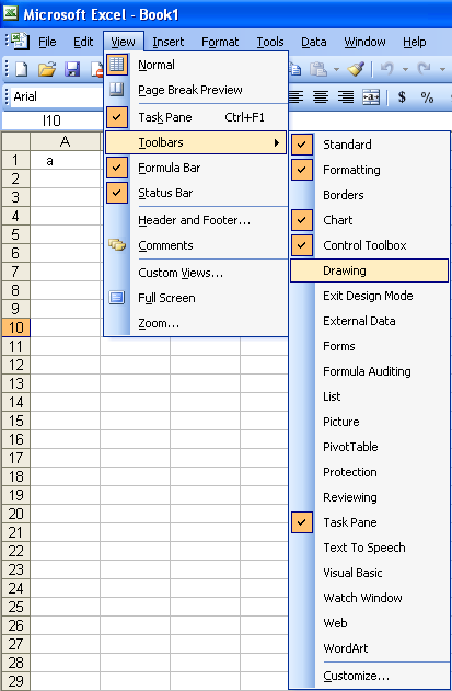 Keep toolbar on excel file