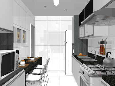 Cozinhas Planejadas em Preto e Branco