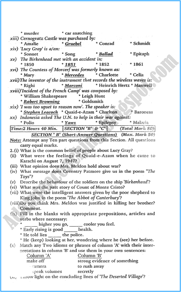 English papers to do online