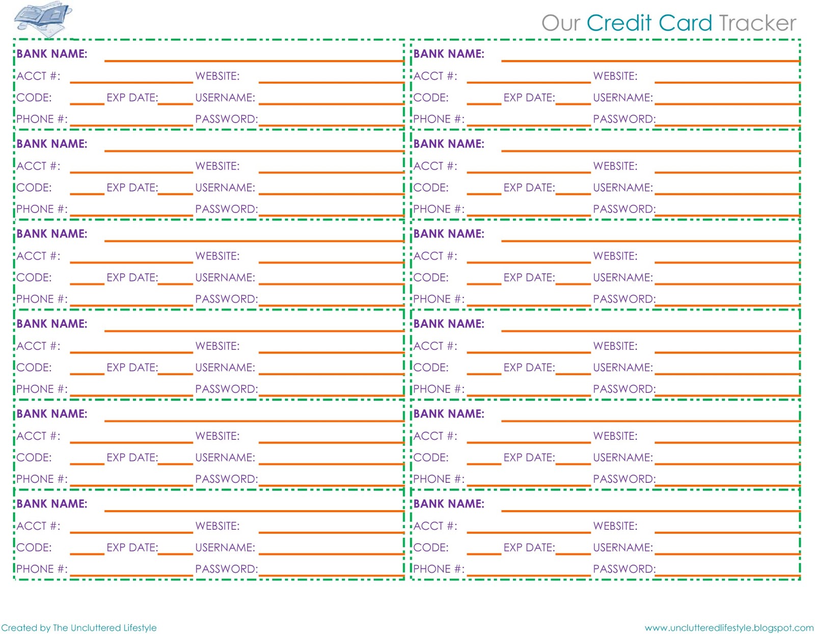 how i keep the house running part 2 find lifestyle credit card tracker