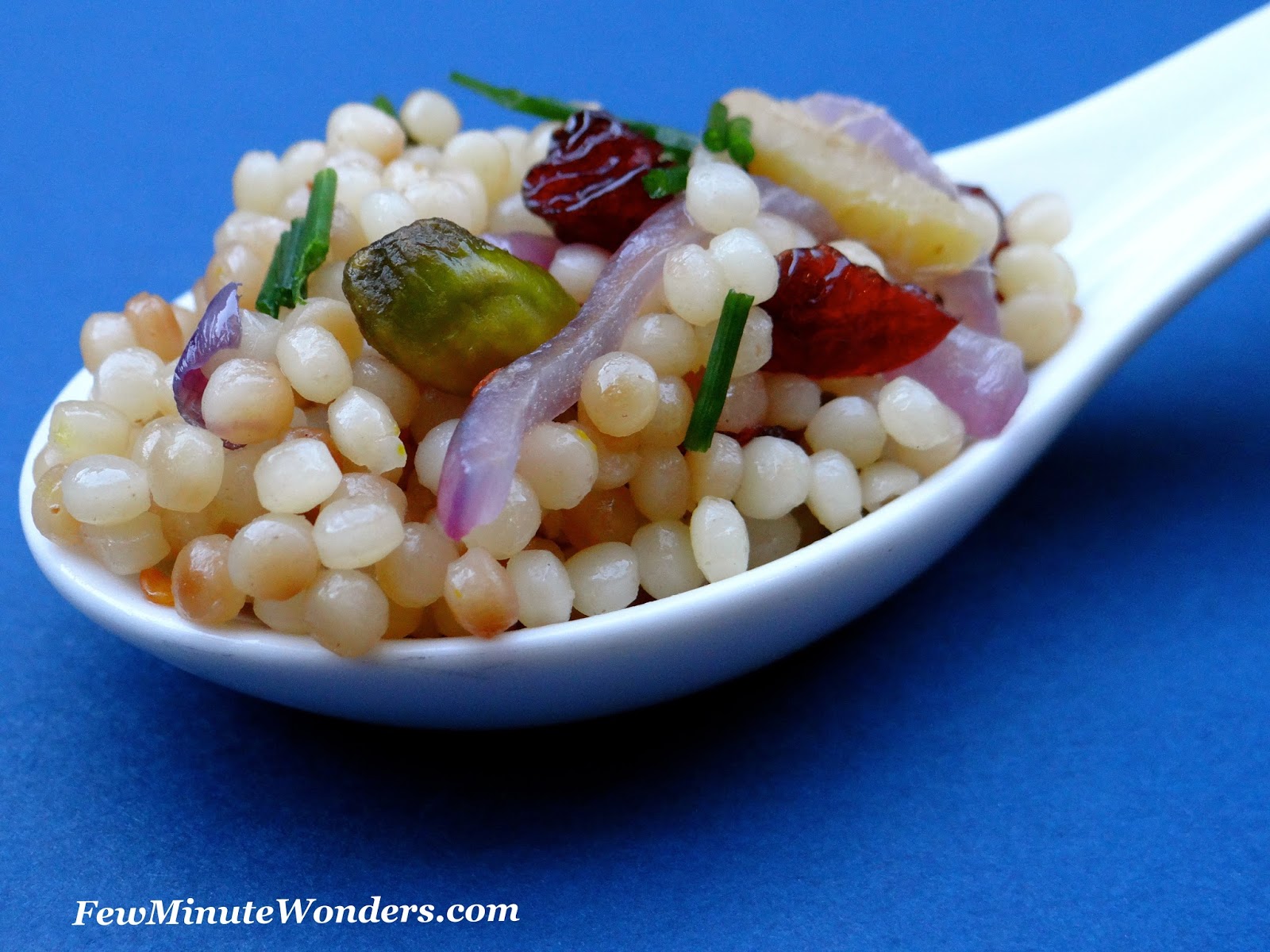 Saffron Pistachios And Cranberry In Israeli Couscous Few Minute Wonders