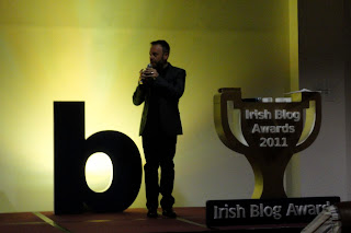 Rick O'Shea kicking off the 2011 Irish Blog Awards ceremony