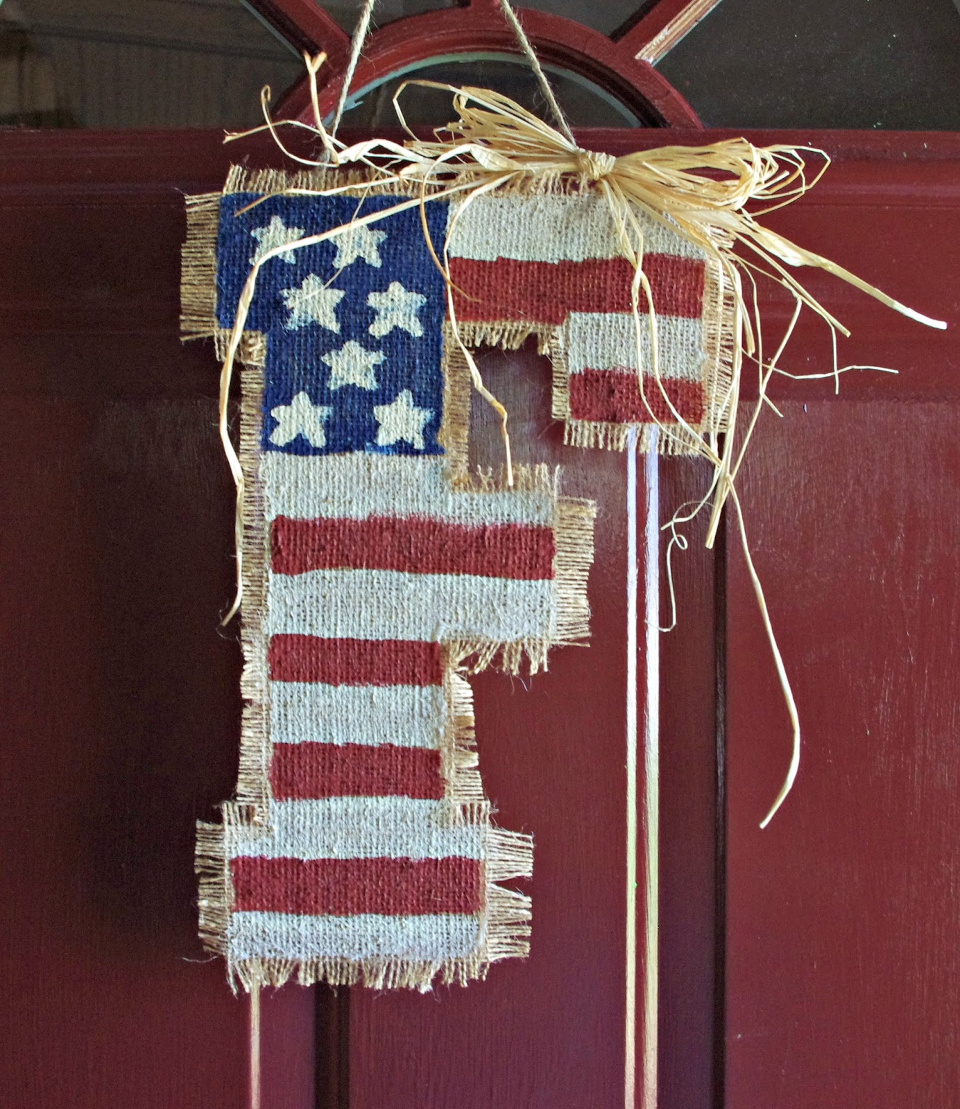 3 Angels Applique Painted Burlap Letter
