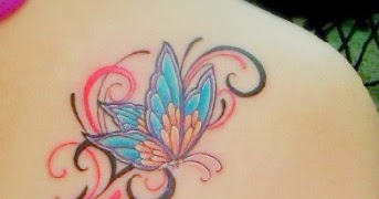 Free Tattoo Designs : Butterfly tattoo on the shoulder