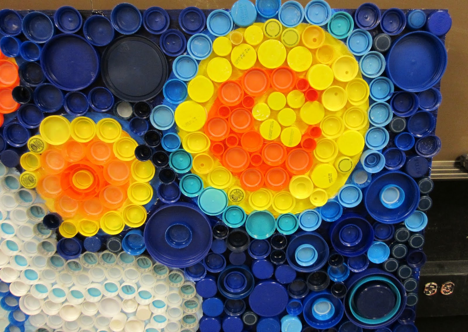 Mrs. Art Teacher! every cap countsour bottle cap mural
