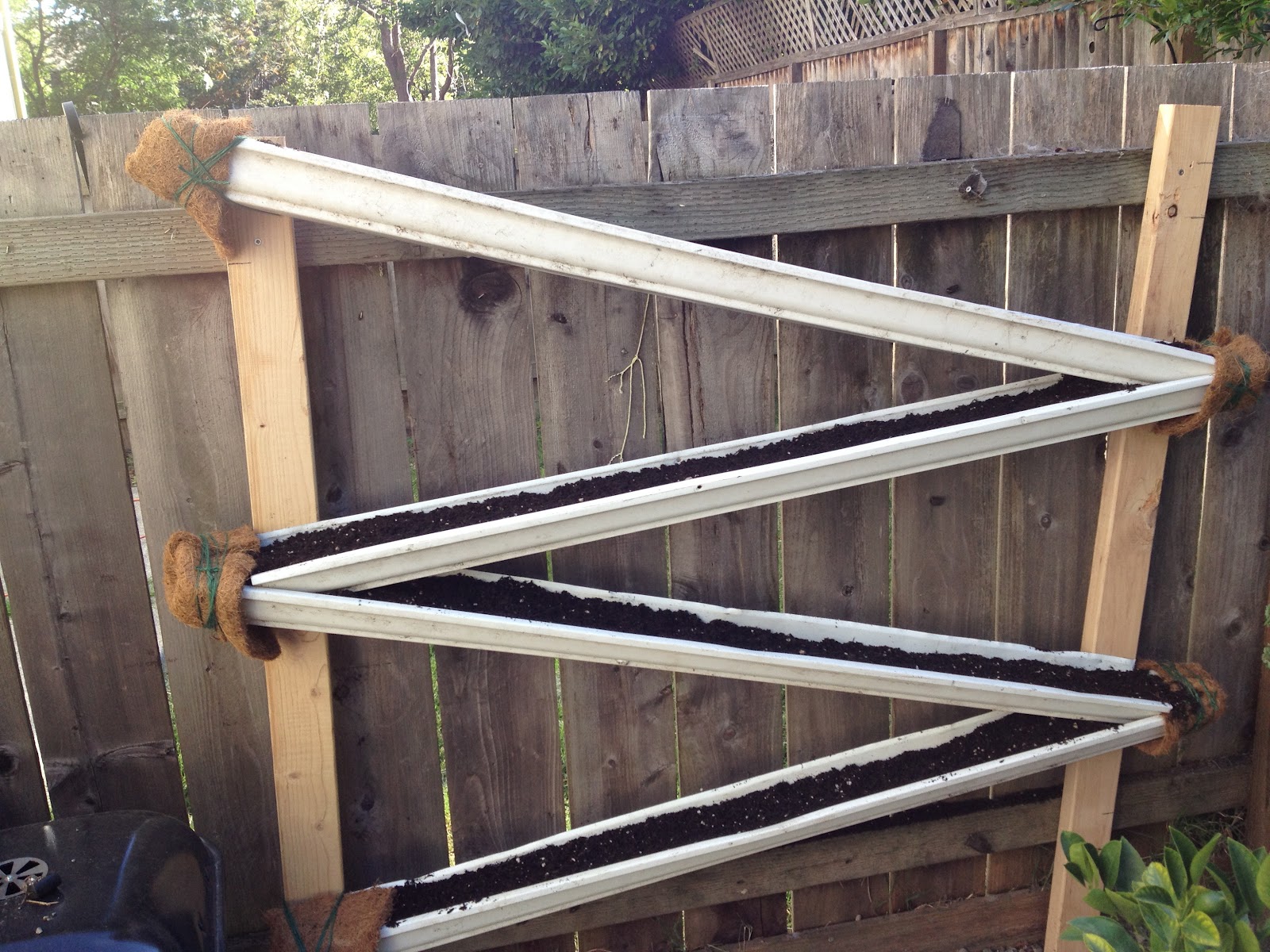 Sarah Jeanne's Kitchen Vertical Gutter Garden!