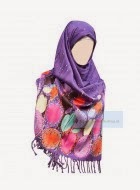 Sjaal Flowered Purple