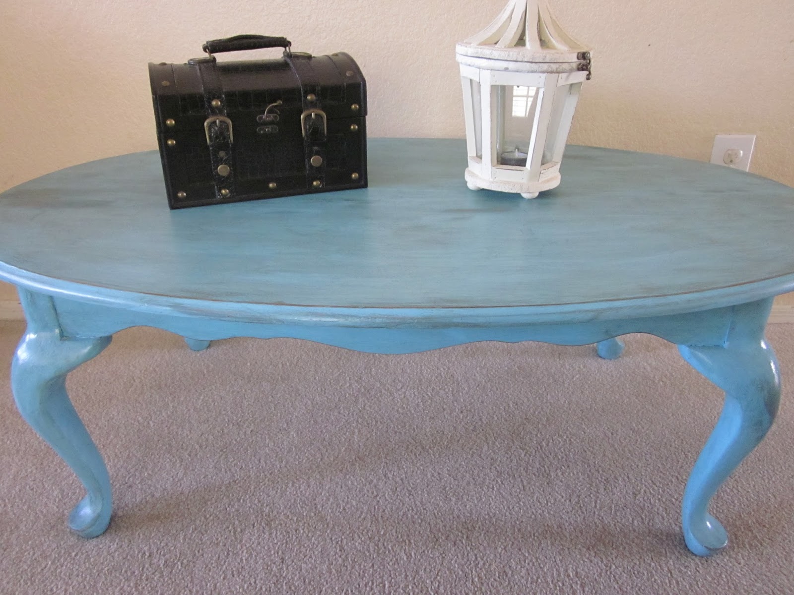 My Rustic Relics Blue oval coffee table