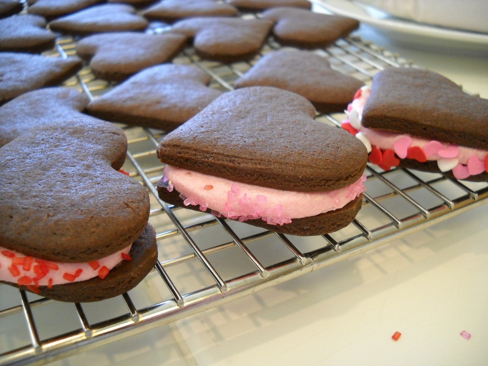 Bake It With Booze! Chocolate Heart Sandwich Cookies