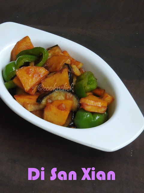 Chinese Stir fried Vegetables, Di San Xian