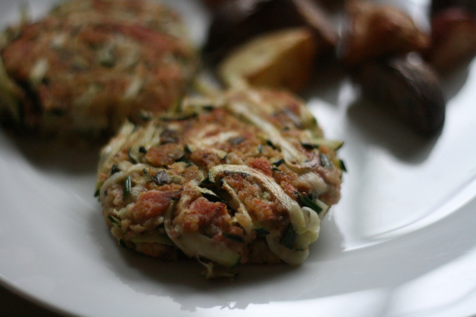 Laine's Recipe Box Zucchini Salmon Cakes