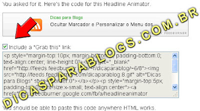 codigo do banner animado para colocar no blog