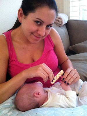 Auntie Rachael does Freddie's nails