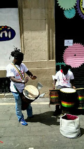 Street entertainment at San Fermin festival in Pamplona.