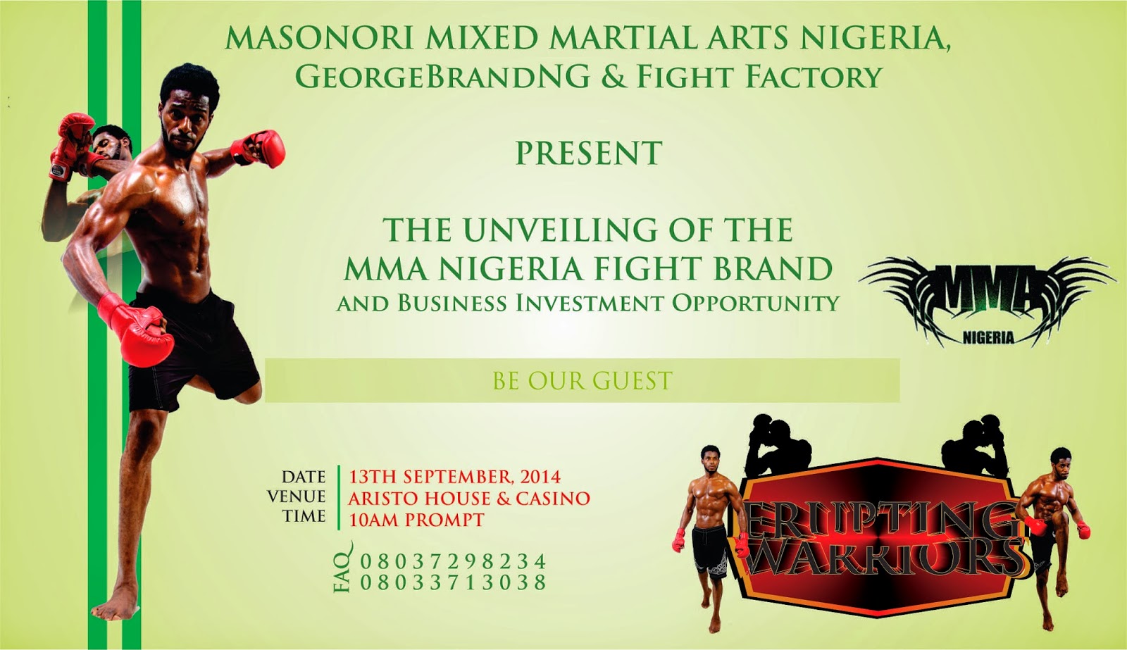 MIXED MARTIAL ARTS MMANIGERIA THE OFFICIAL UNVAILING OF MMA NIGERIA