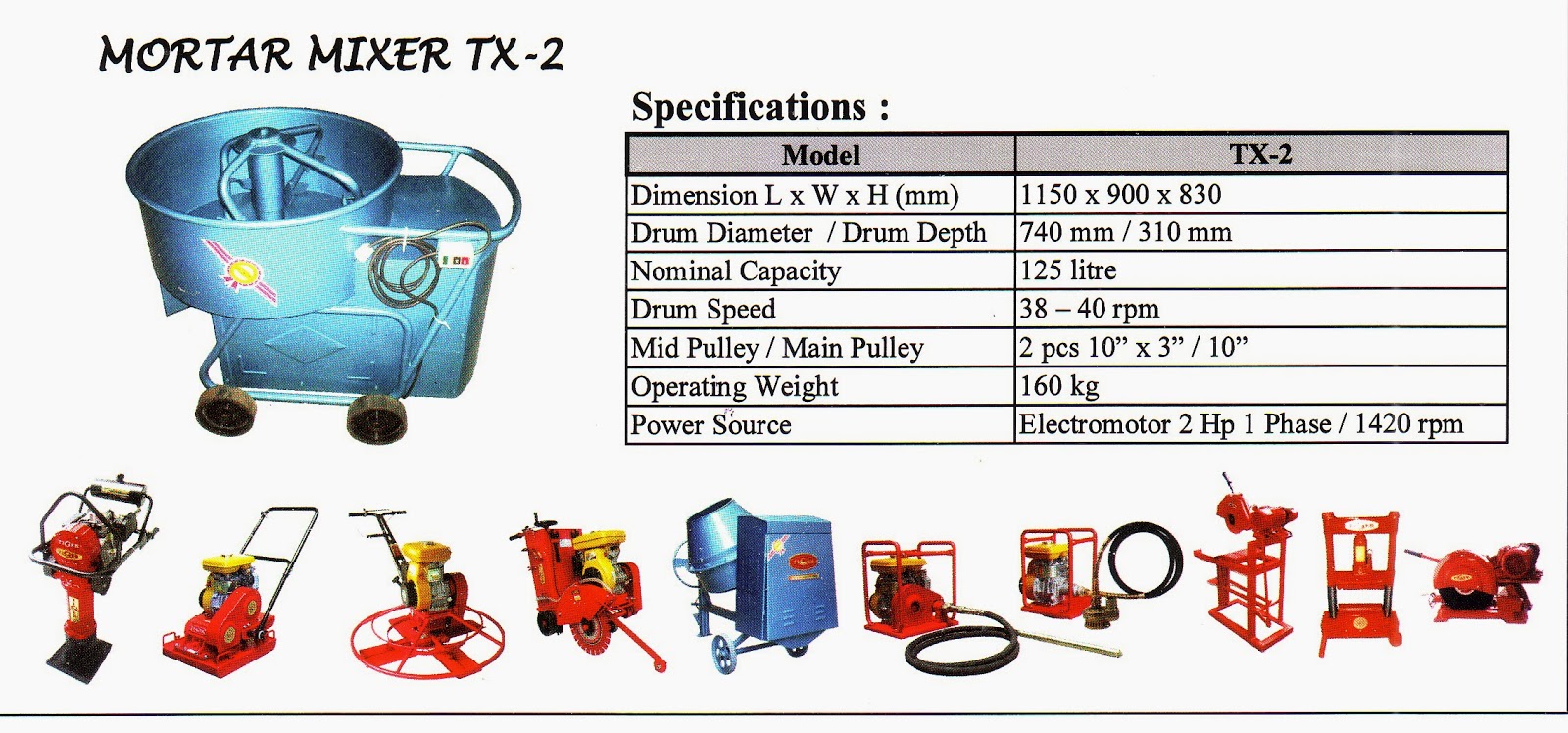 BETHEL CONSTRUCTION EQUIPMENTS Mortar Mixer