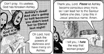 Attendez, il suffisait de prier pour qu'un ange fasse fuir les démons ? Pourquoi n'est-il pas intervenu AVANT qu'Ashley ne soit condamnée à mort par son addiction ?