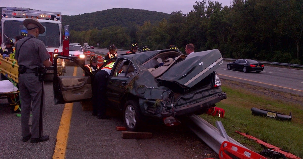 New York Buff Media Car Overturns In Sloatsburg On The NYS Thruway