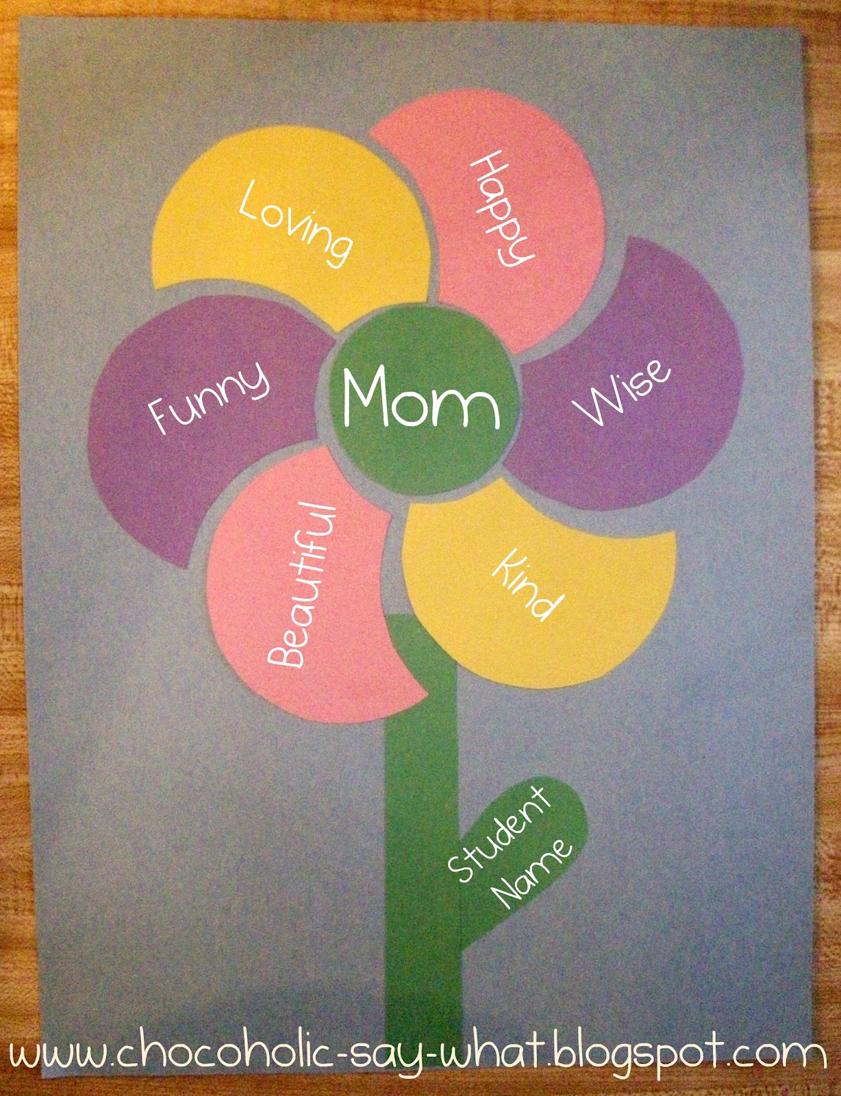 Chocoholic Say What!?! Mother's Day Adjective Flower