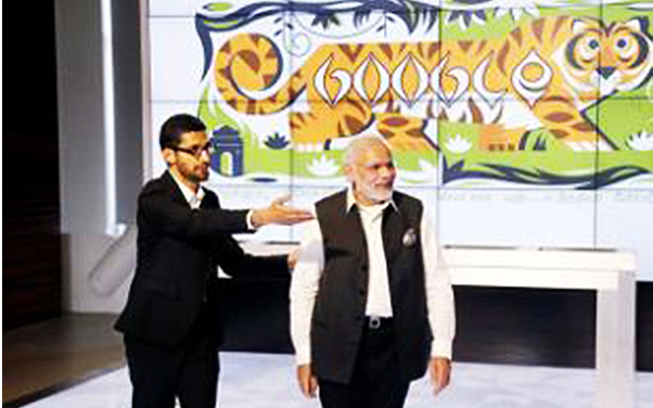 google office video. pm narendra modi at google office full video a