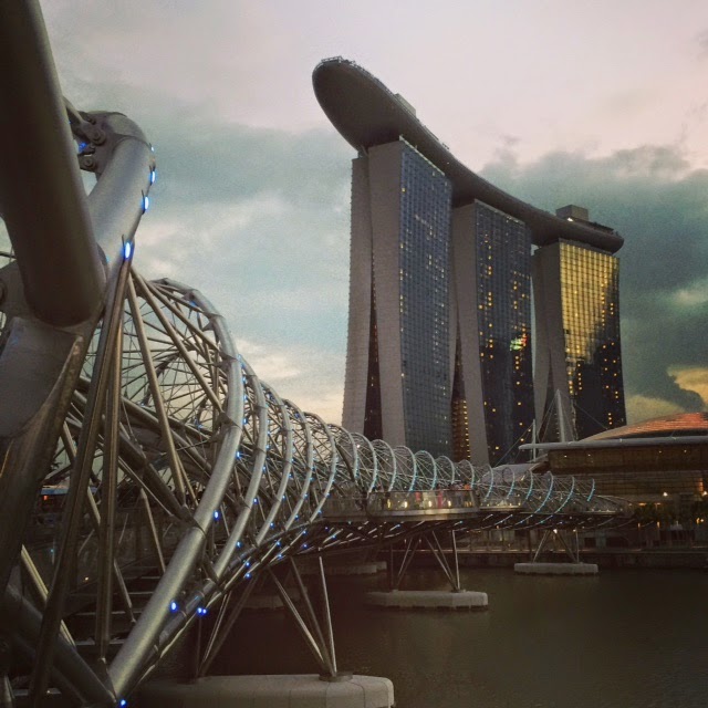Helix Bridge and Marina Bay Sands Helix Bridge and Marina Bay Sands