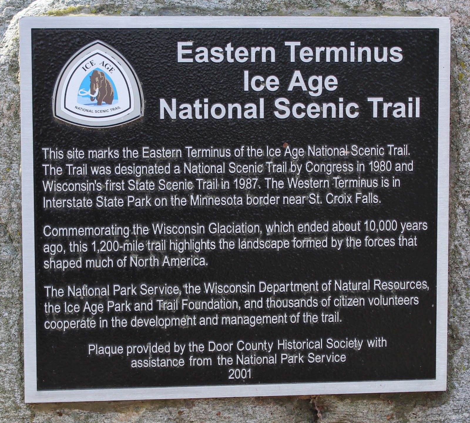 Wisconsin Historical Markers Eastern Terminus Ice Age National