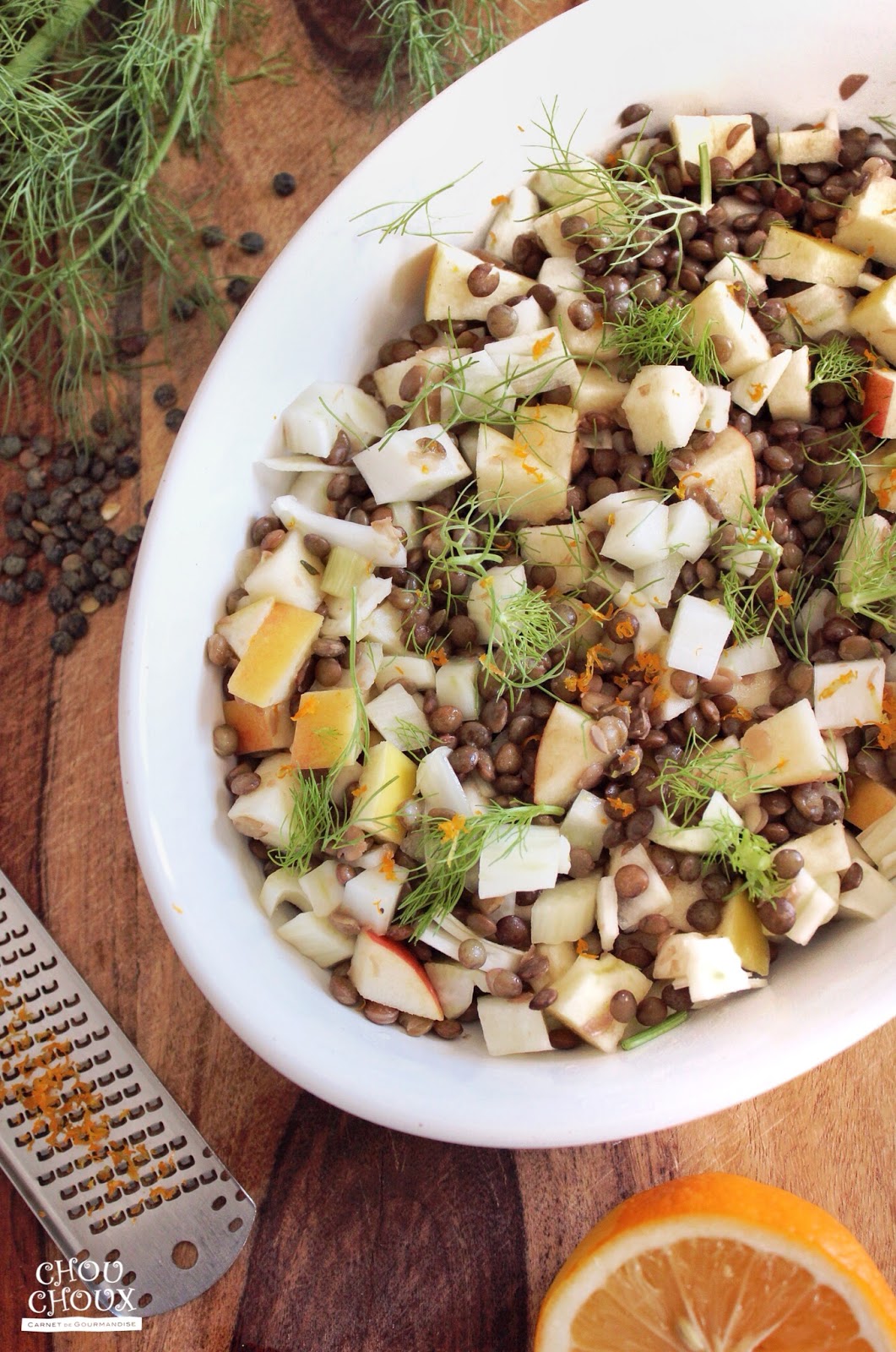 My Chouchoux LentilFennelApple Salad With LemonHazelnut Vinaigrette