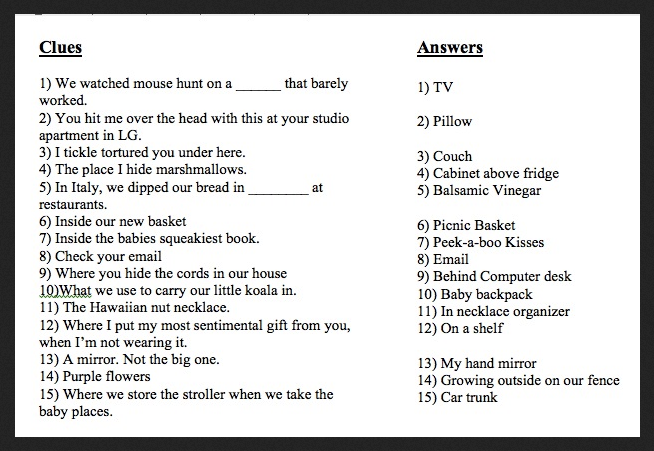 Car treasure hunt ideas for adults