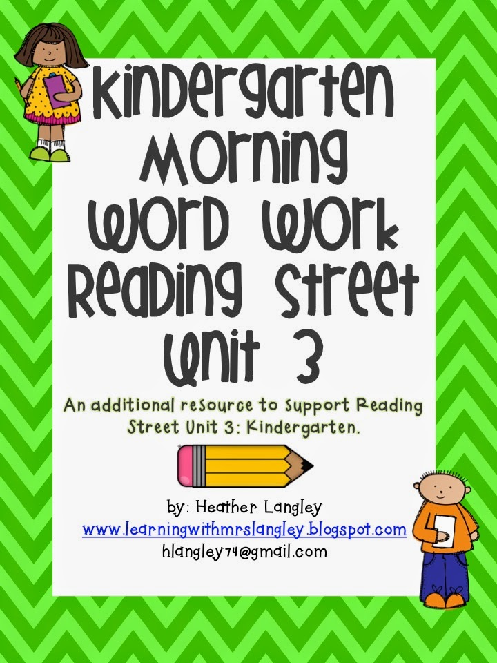 http://www.teacherspayteachers.com/Product/Kindergarten-Morning-Word-Work-Reading-Street-Unit-3-1318600