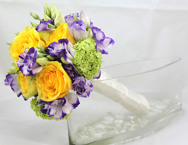 Bouquet Bridal Purple and Yellow Bouquets