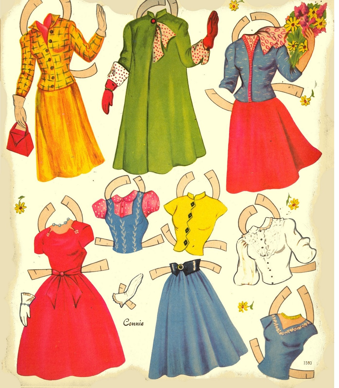 Kathleen Taylor's Dakota Dreams Thursday Tab Saalfield Hatbox Dolls 1954