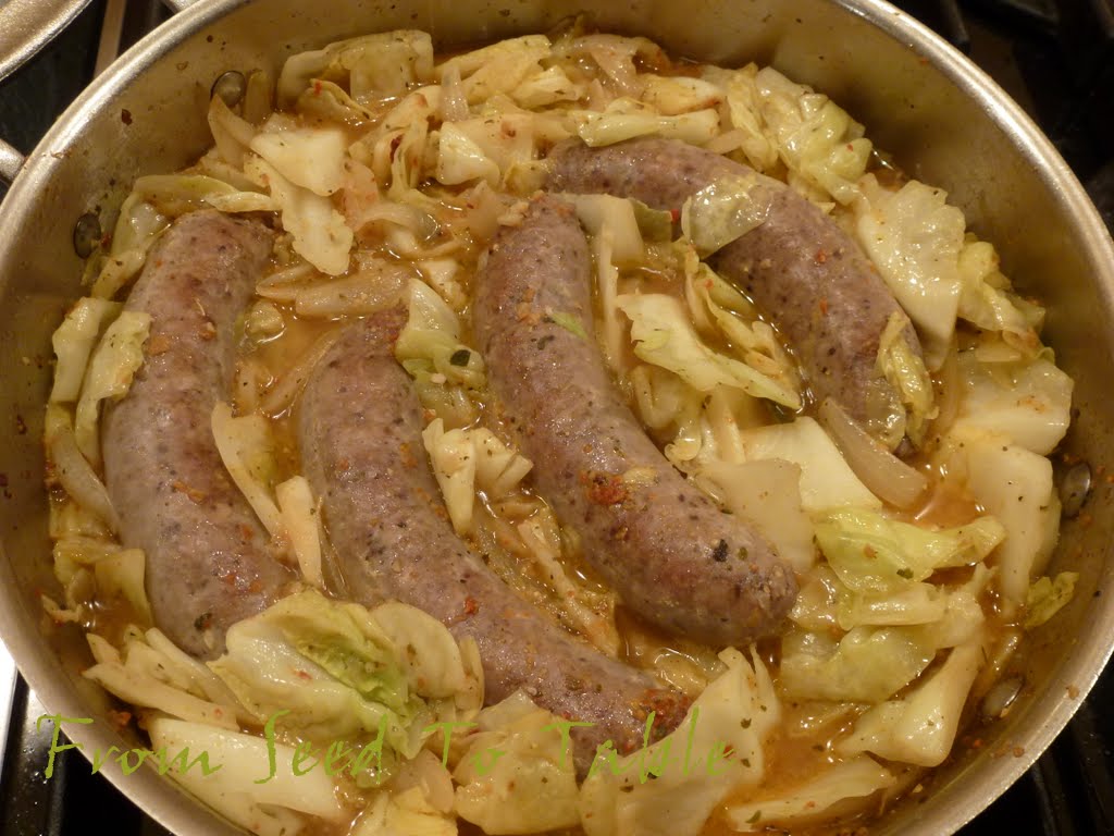 Michelle's Kitchen Notebook Cabbage Braised with Italian Sausages