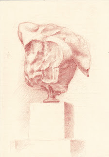 Poseidon God of the Sea British Museum Parthenon Elgin Marbles red chalk drawing