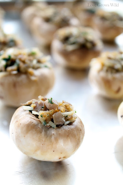 Italian Parmesan Stuffed Mushrooms with Kraft #FreshTake #CBias by www.LoveGrowsWild.com