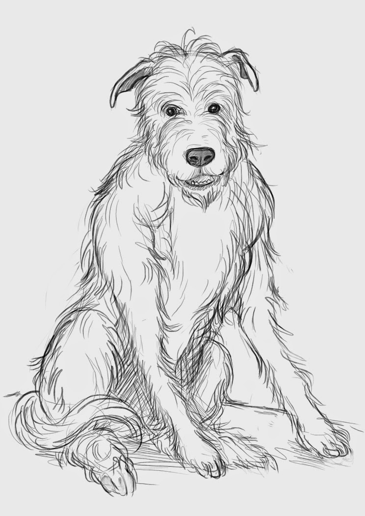 Alf, Alf the Workshop Dog, children's fiction, book cover sketch, colouring picture, Once Upon a NOW