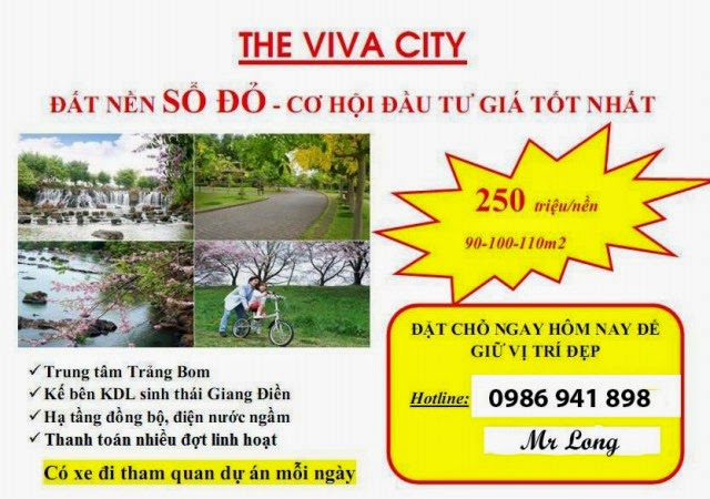 the viva city đất thổ cư trả góp 60 tháng