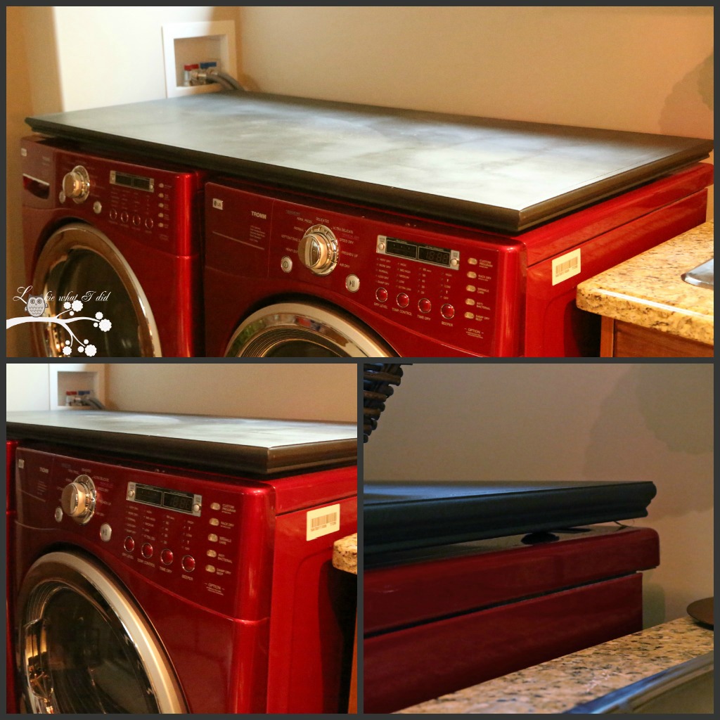 Lookie What I Did Laundry Room Makeover Week Counter Top for Washer