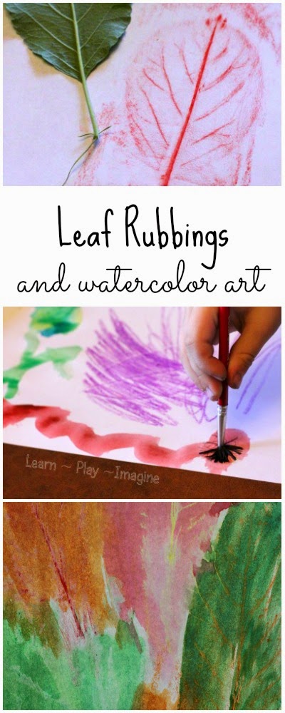 How to make watercolor leaf rubbings - fall art for kids